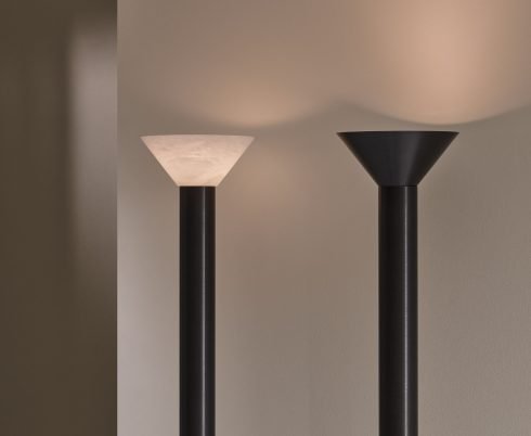 CTO Lighting Torres Uplighter Floor Lamp bronze with alabaster shade - Araco Interiors
