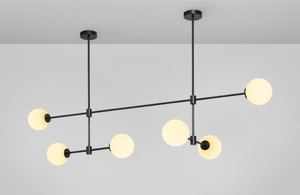 CTO Lighting Trevi - Multi 6 Pendant Light antique bronze with matt opal glass - Araco Interiors