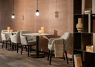 Dome Deco BARI SQUARE Dining Table Diamond Cream ceramic - Araco Interiors