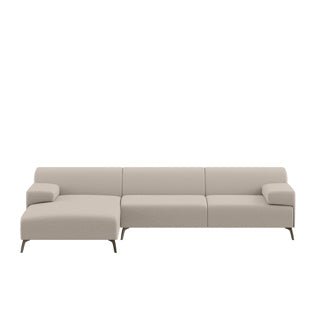 Dome Deco LUGANO corner sofa L Sofa Fabio fabric Cream - Araco Interiors