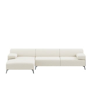 Dome Deco LUGANO corner sofa L Sofa Greenious fabric/Cream - Araco Interiors