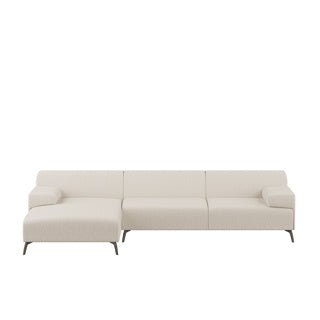 Dome Deco LUGANO corner sofa L Sofa Prado fabric Cream - Araco Interiors