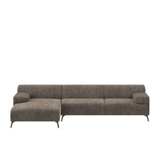 Dome Deco LUGANO corner sofa L Sofa Zena fabric Brown - Araco Interiors