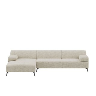 Dome Deco LUGANO corner sofa L Sofa Zena fabric Cream - Araco Interiors