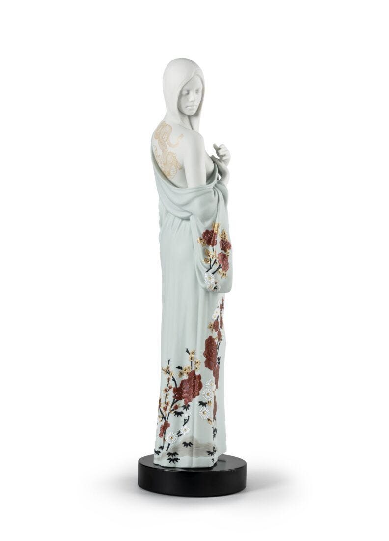 Lladro Beauty with dragon tattoo Matte White-0