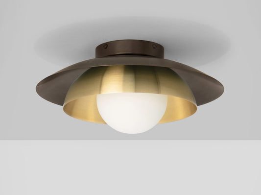 CTO Lighting Carapace Ceiling Light bronze with shiny opal glass-0