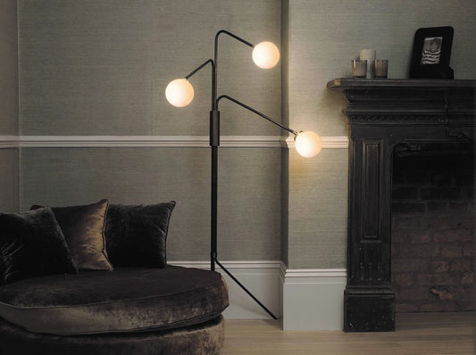 CTO Lighting Array Floor Lamp bronze with bronze details and shiny opal glass - 5 amp plug-0