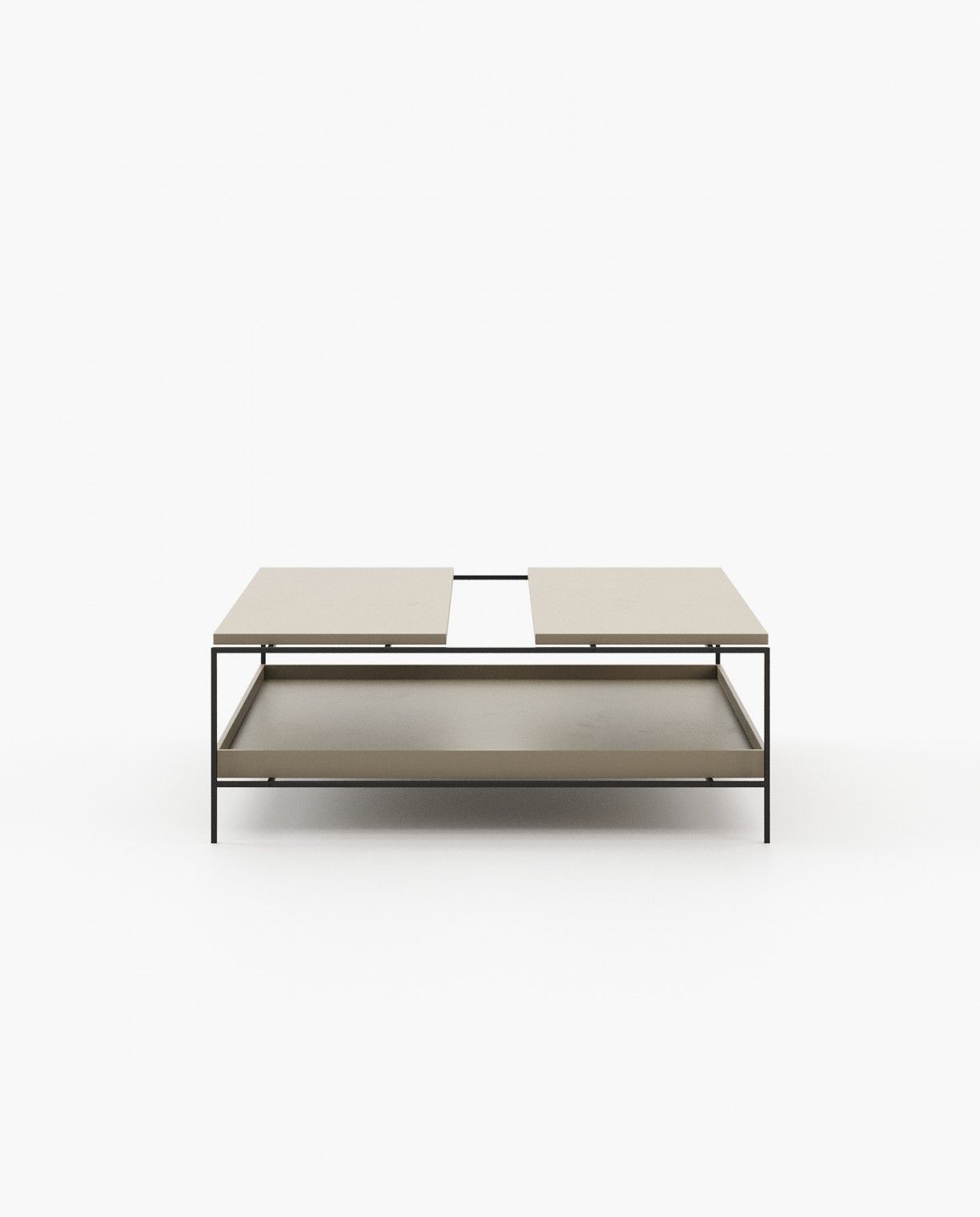 Laskasas ALAIR Coffee Table Beige Grey Lacquer Matte - Araco Interiors