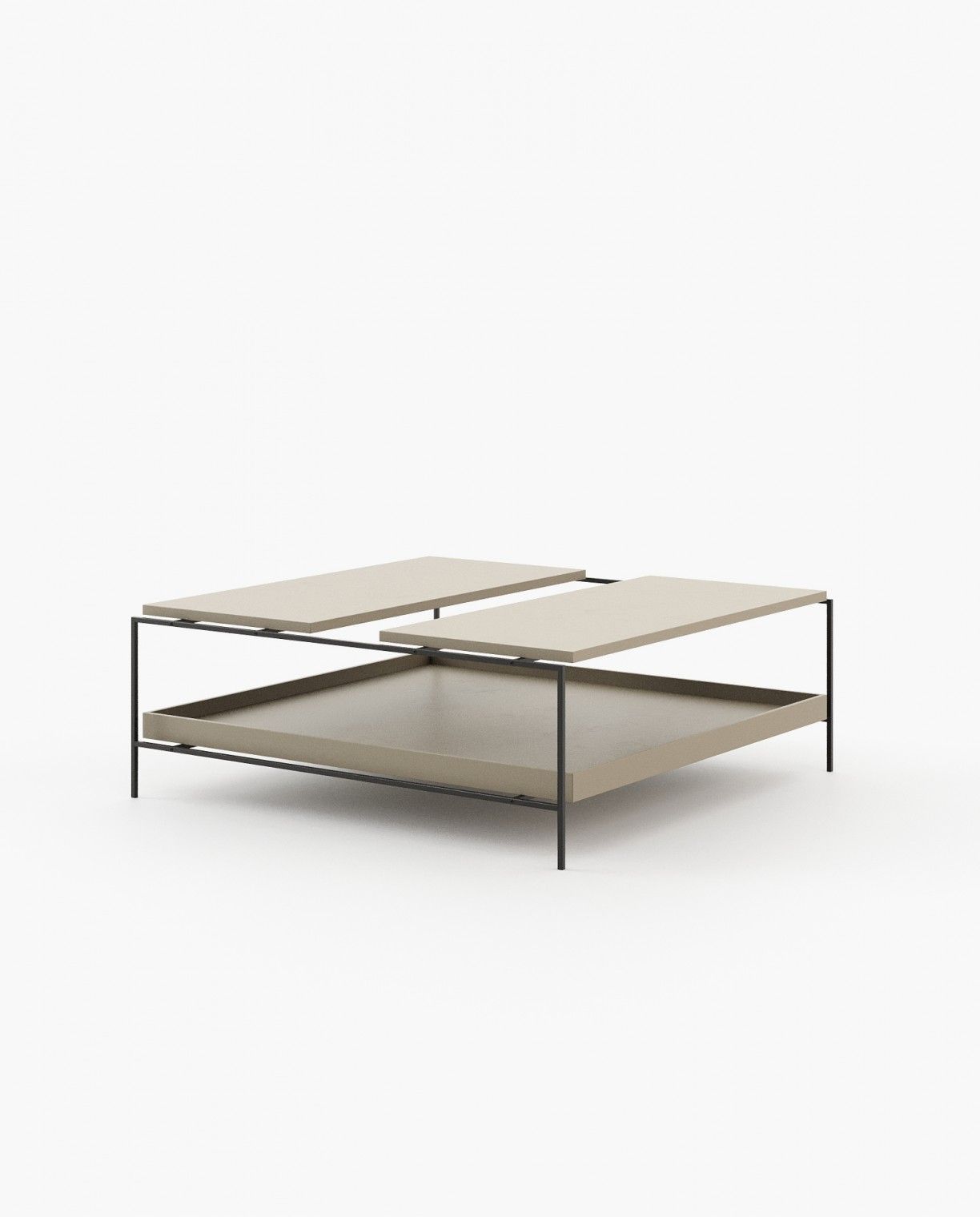 Laskasas ALAIR Coffee Table Beige Grey Lacquer Matte - Araco Interiors