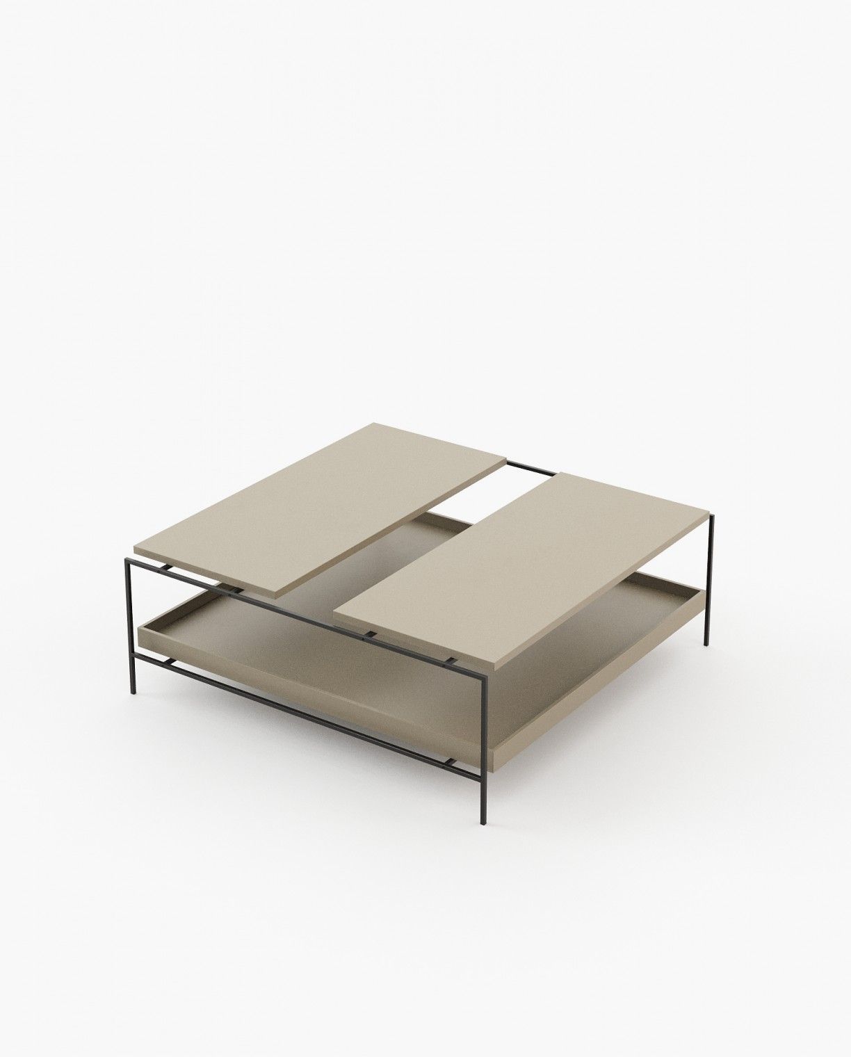 Laskasas ALAIR Coffee Table Beige Grey Lacquer Matte - Araco Interiors