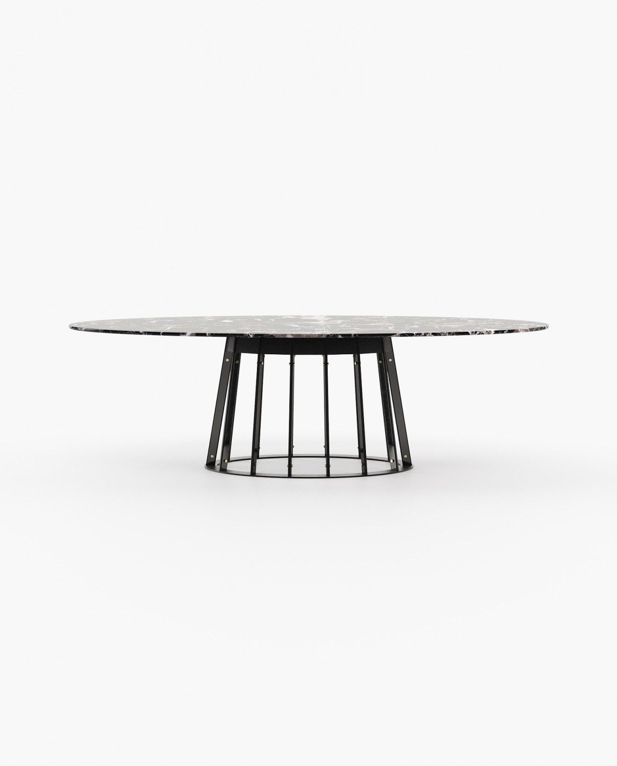 Laskasas ANN Dining & Bar Table Black Flower Polished Marble - Araco Interiors