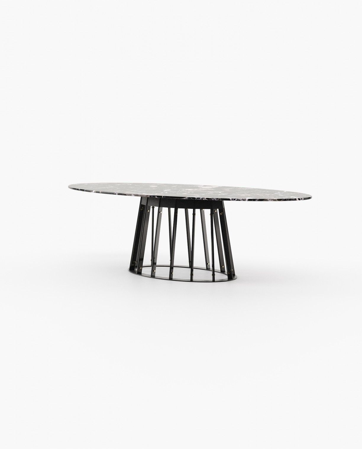 Laskasas ANN Dining & Bar Table Black Flower Polished Marble - Araco Interiors