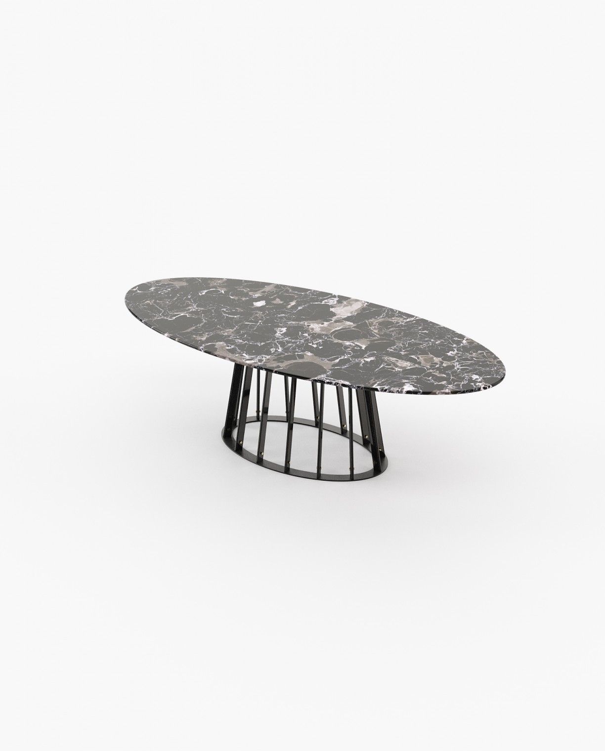 Laskasas ANN Dining & Bar Table Black Flower Polished Marble - Araco Interiors