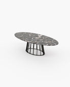 Laskasas ANN Dining & Bar Table Black Flower Polished Marble - Araco Interiors