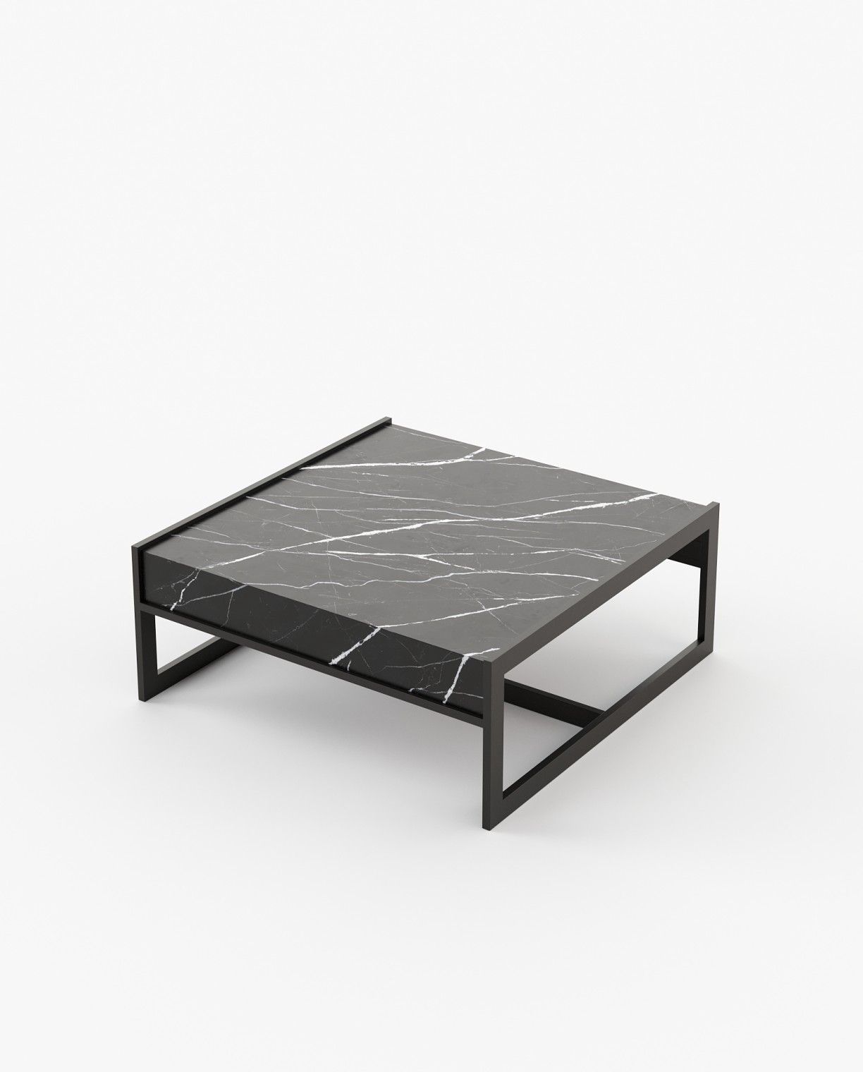 Laskasas ANTHONY Coffee Table Nero Marquina Polished Marble - Araco Interiors