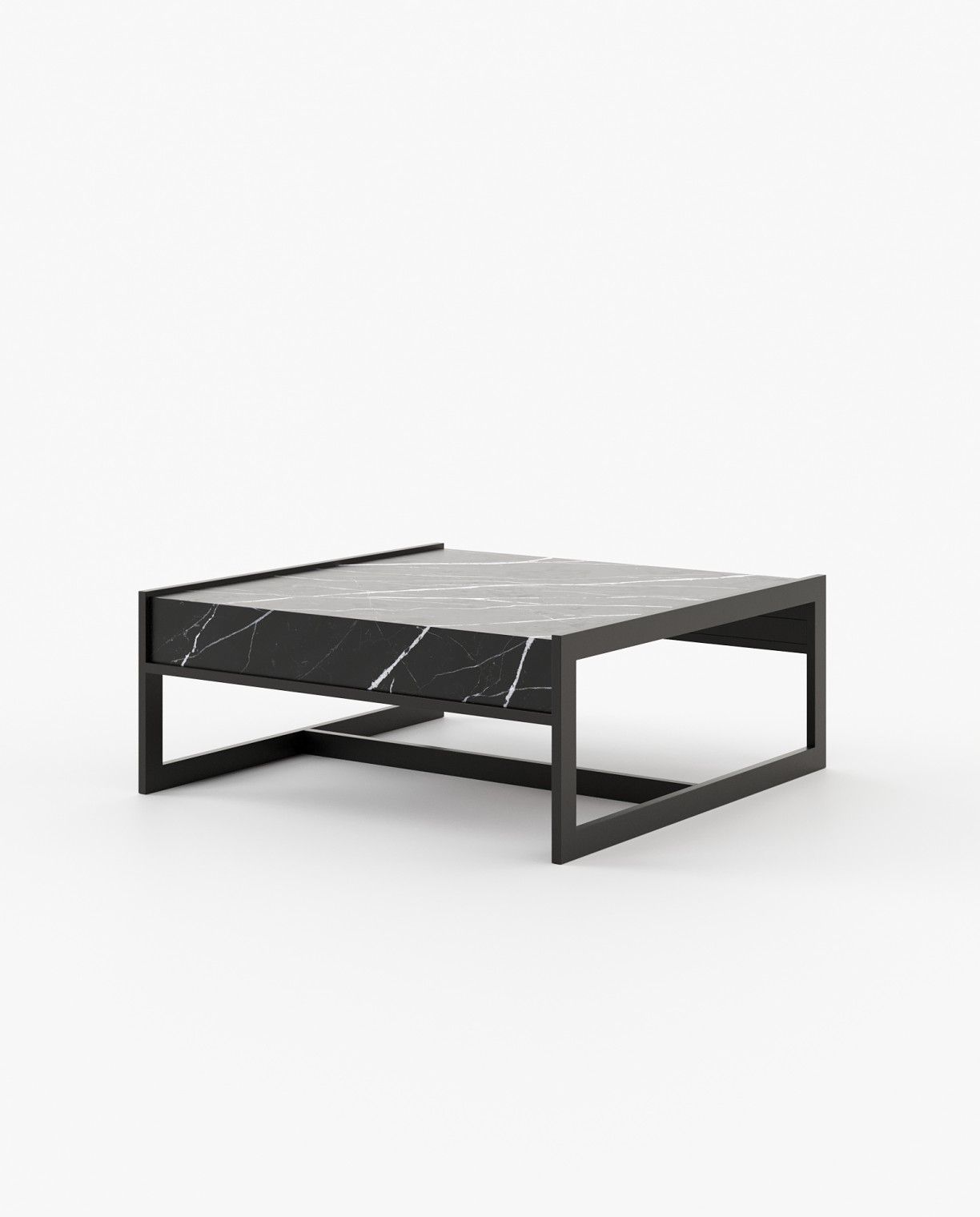 Laskasas ANTHONY Coffee Table Nero Marquina Polished Marble - Araco Interiors