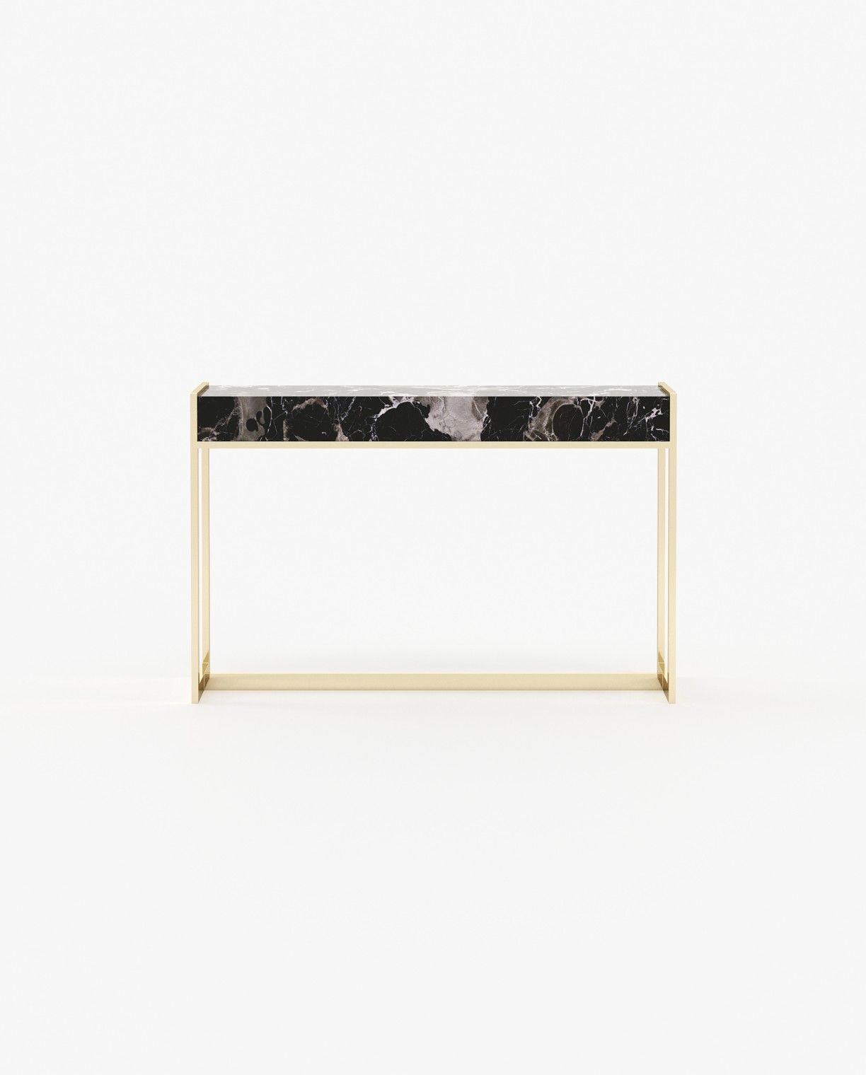 Laskasas ANTHONY Console Table Black Flower Polished Marble - Araco Interiors