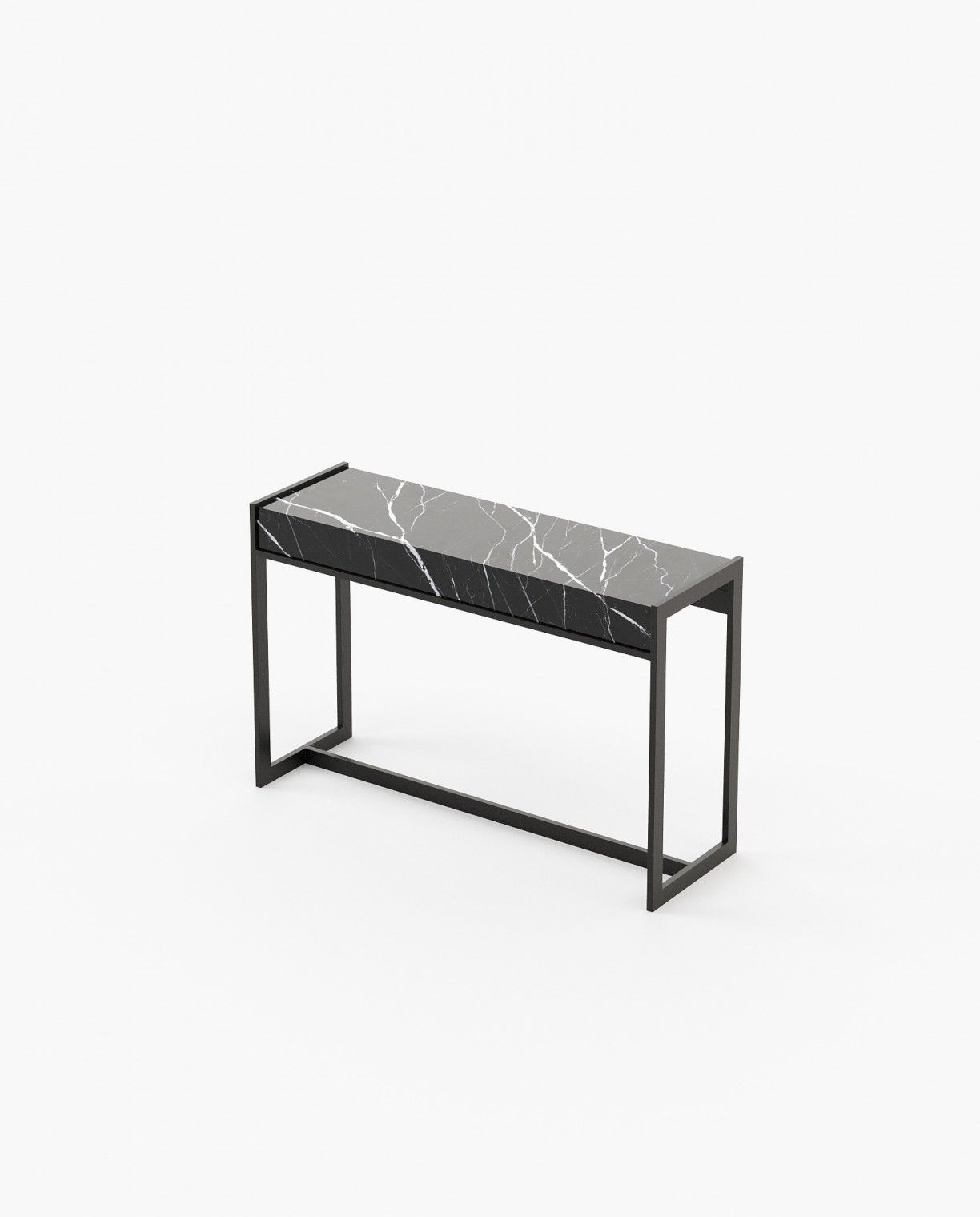 Laskasas ANTHONY Console Table Nero Marquina Polished Marble - Araco Interiors