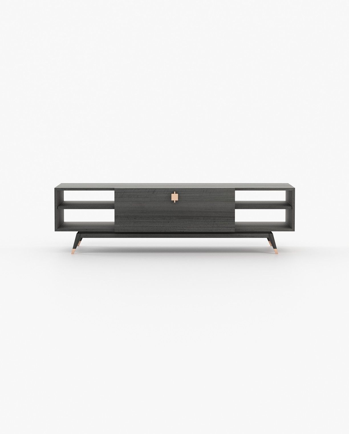 Laskasas ANTOINE Media Unit Grey Eucalyptus Veneer Matte - Araco Interiors