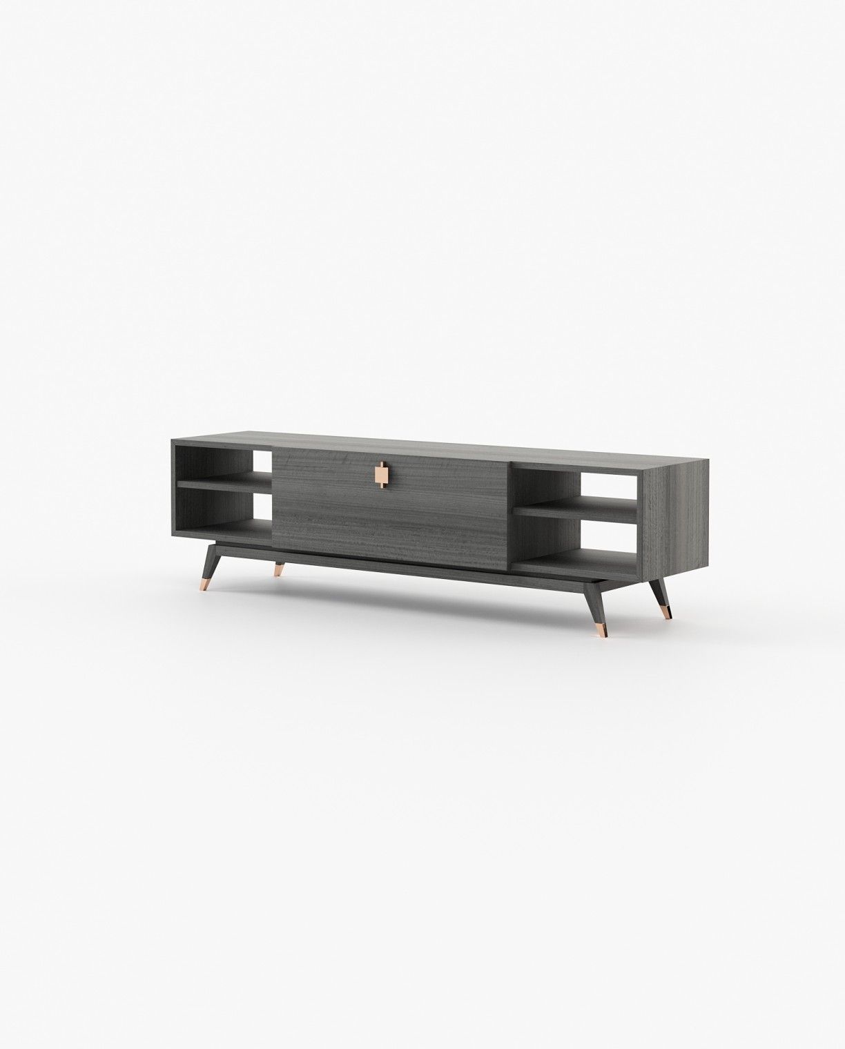 Laskasas ANTOINE Media Unit Grey Eucalyptus Veneer Matte - Araco Interiors
