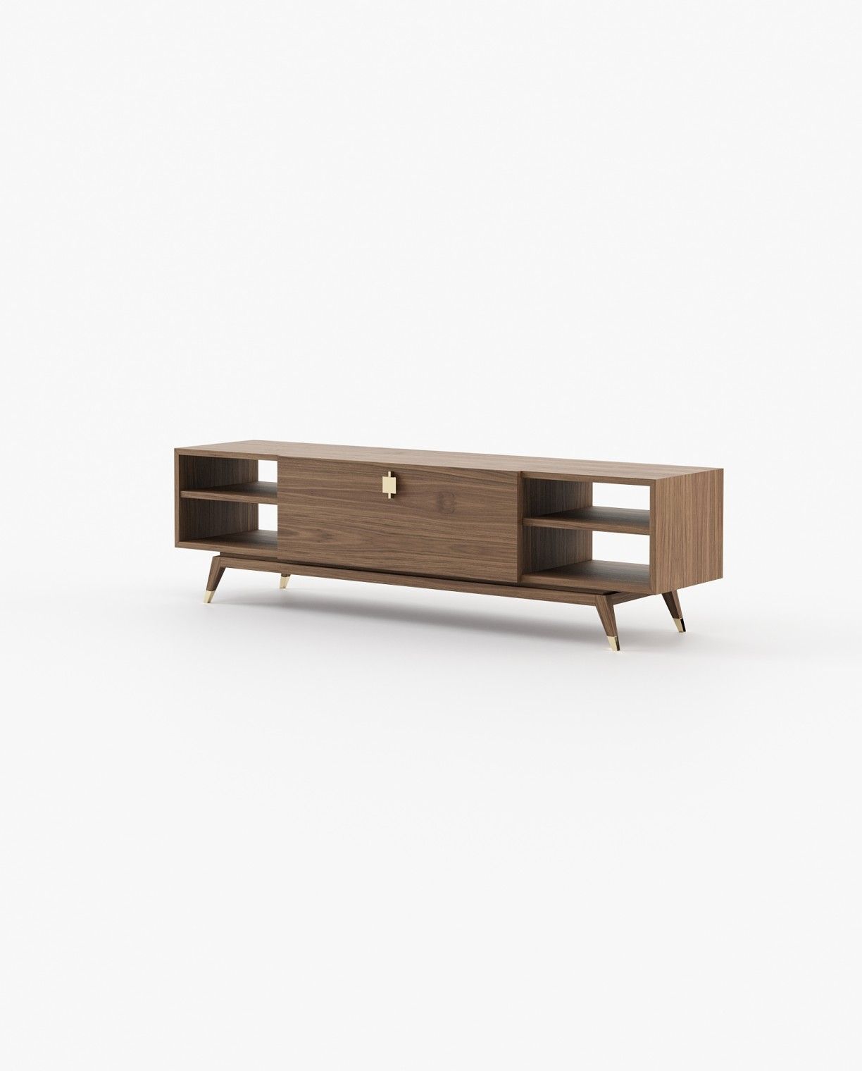 Laskasas ANTOINE Media Unit Walnut Veneer Matte - Araco Interiors
