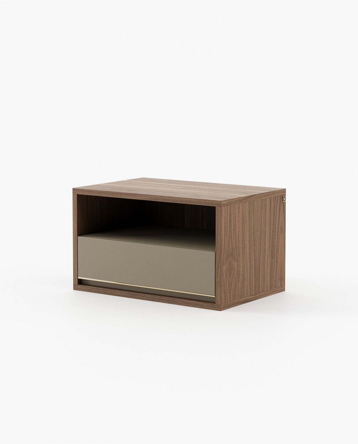 Laskasas BOWEN Bedside Cabinet & Table Walnut Veneer Matte - Araco Interiors