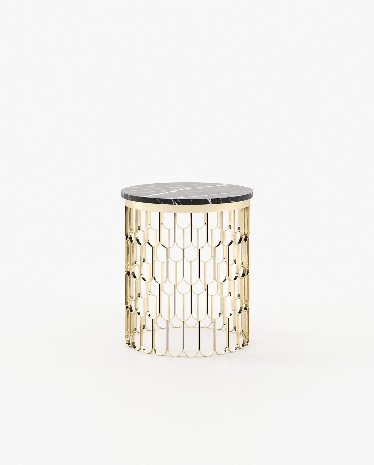 Laskasas BRENDA Nest & Side Table Nero Marquina Polished Marble - Araco Interiors