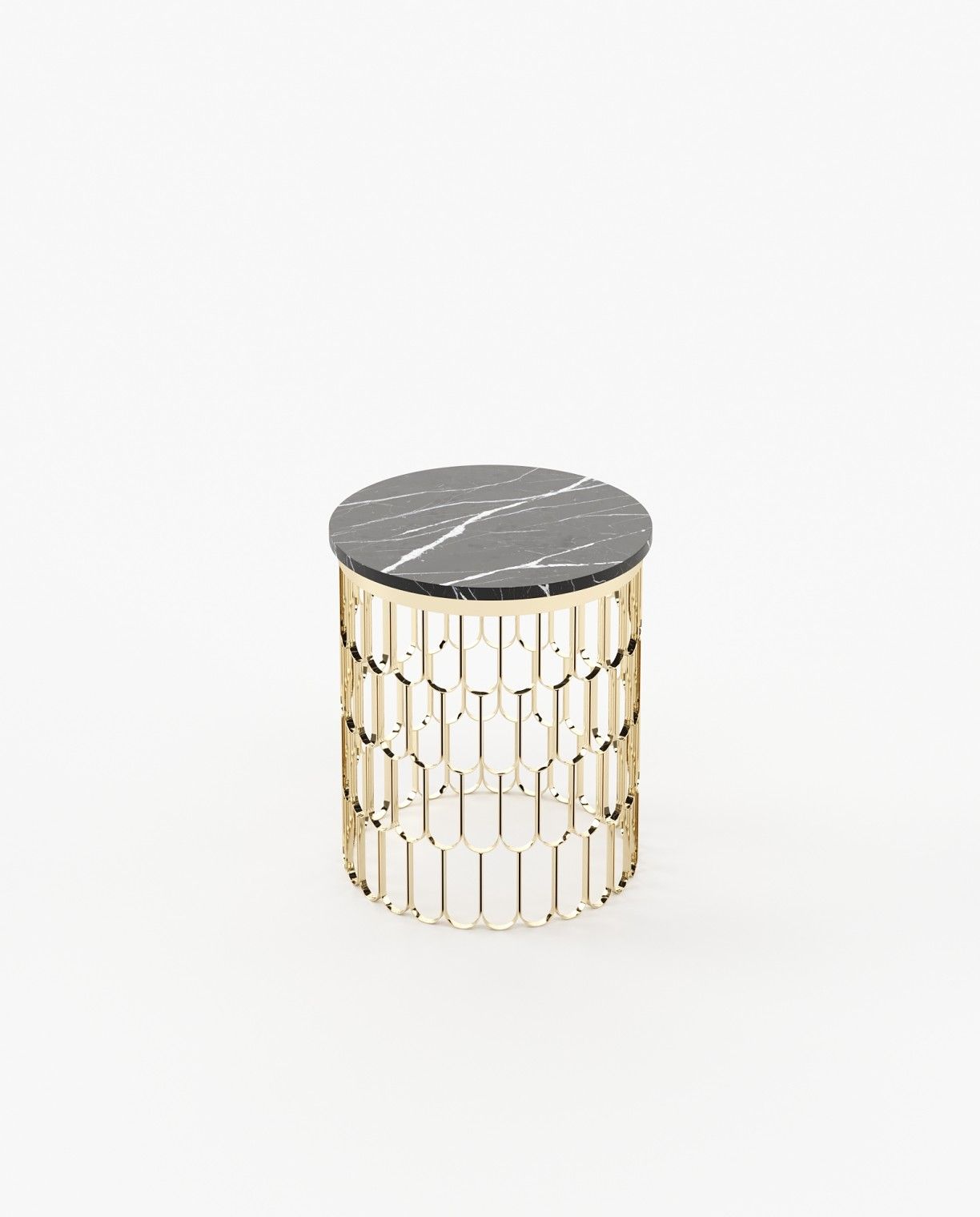 Laskasas BRENDA Nest & Side Table Nero Marquina Polished Marble - Araco Interiors