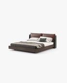 Laskasas BROOKE Bed & Headboard Seoul Borgogna Leather - Araco Interiors