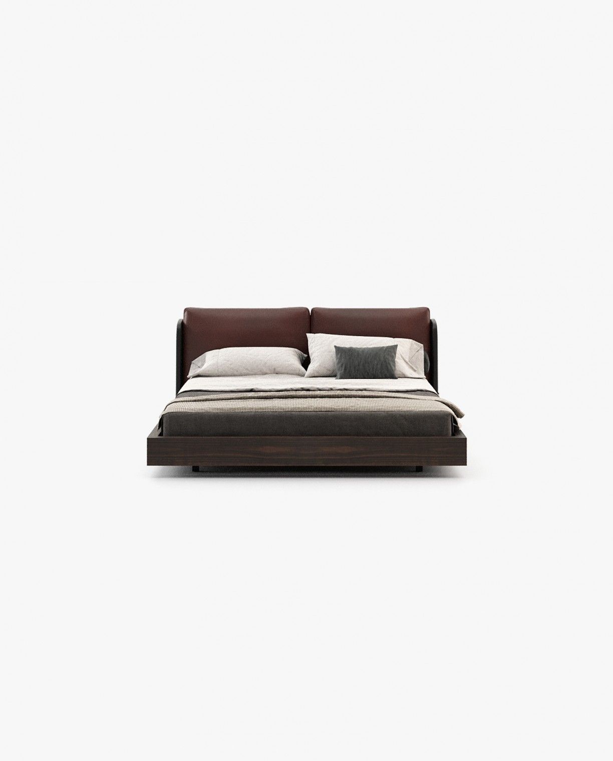 Laskasas BROOKE Bed & Headboard Seoul Borgogna Leather - Araco Interiors