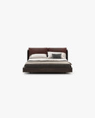 Laskasas BROOKE Bed & Headboard Seoul Borgogna Leather - Araco Interiors