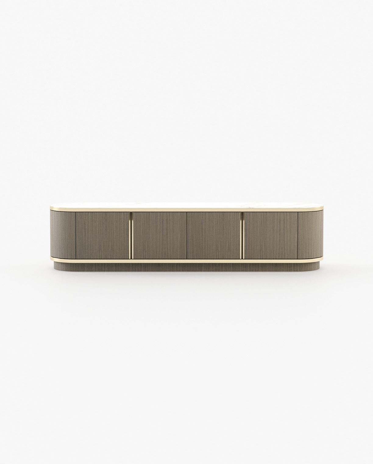 Laskasas BROWN Media Unit Aged Oak Veneer Matte - Araco Interiors