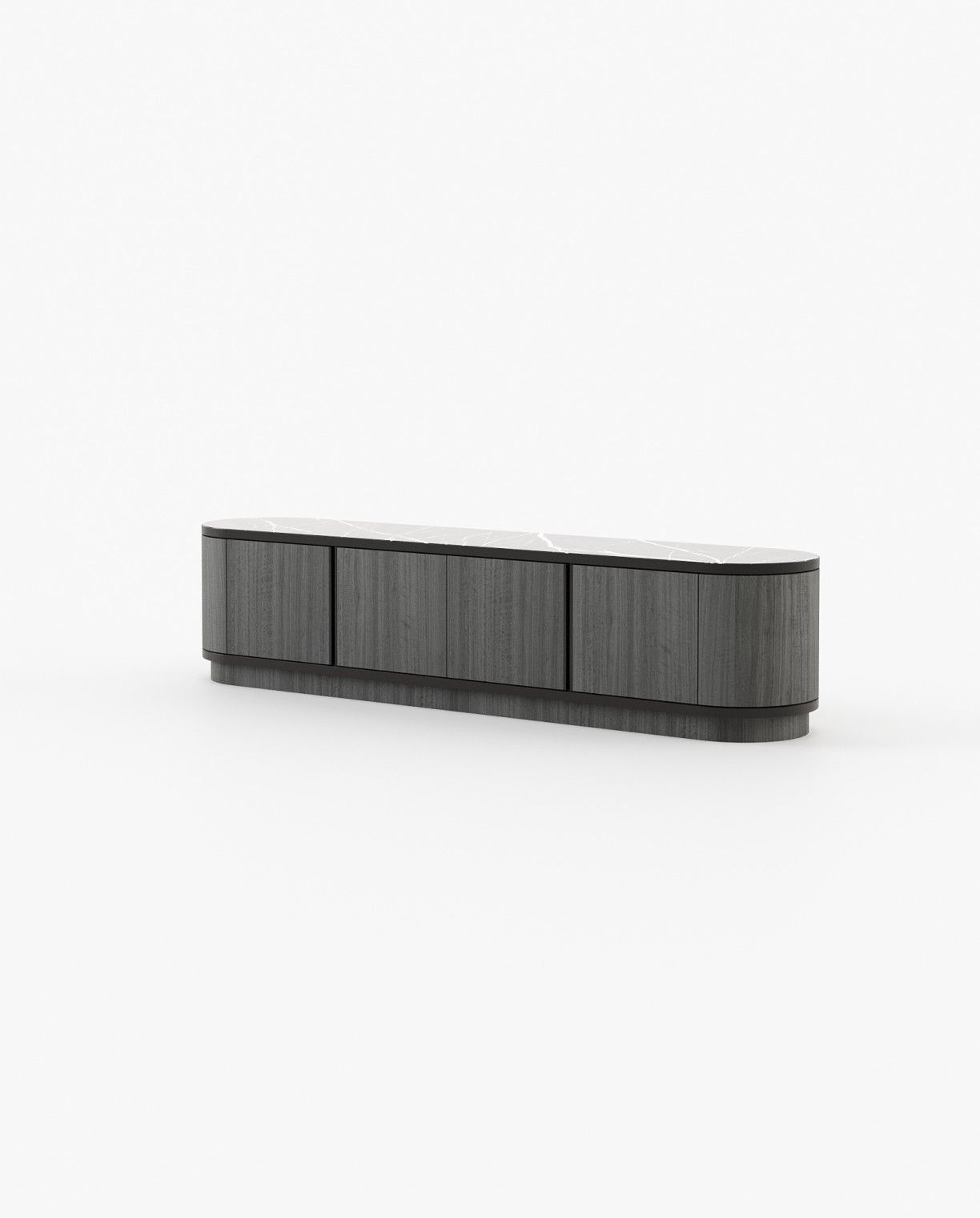 Laskasas BROWN Media Unit Grey Eucalyptus Veneer Matte - Araco Interiors