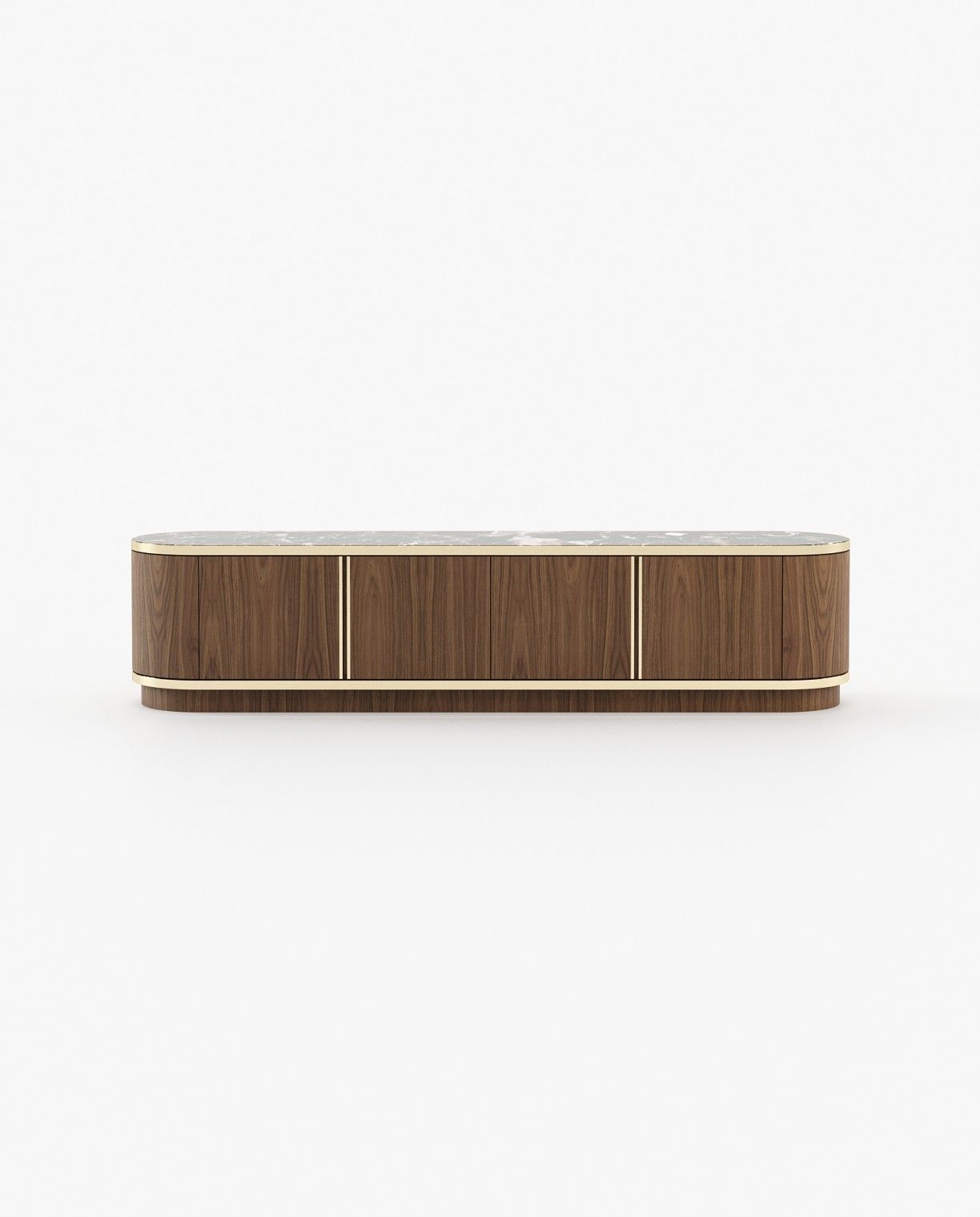 Laskasas BROWN Media Unit Walnut Veneer Matte - Araco Interiors