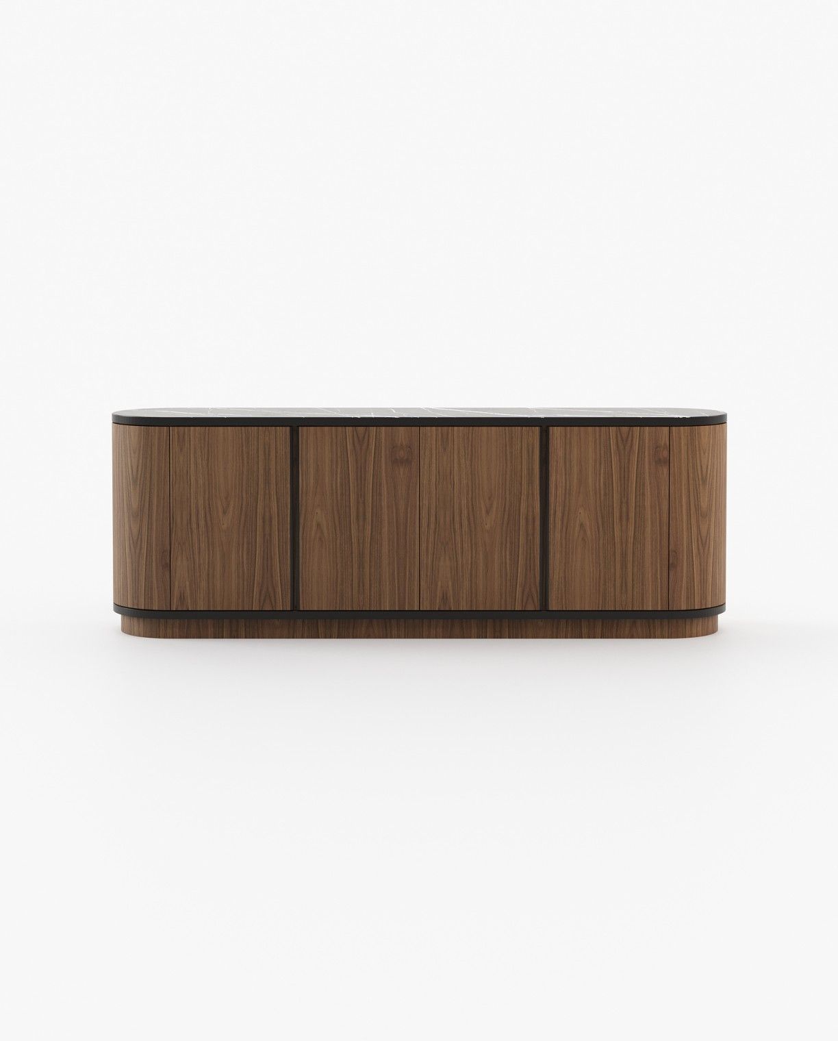 Laskasas BROWN Sideboard Walnut Veneer Matte - Araco Interiors