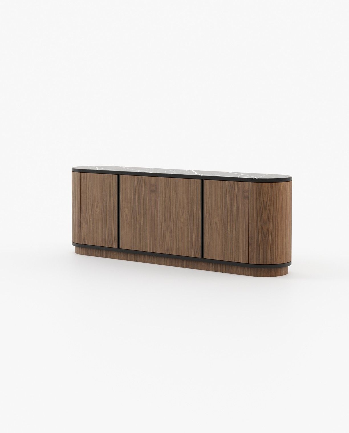Laskasas BROWN Sideboard Walnut Veneer Matte - Araco Interiors