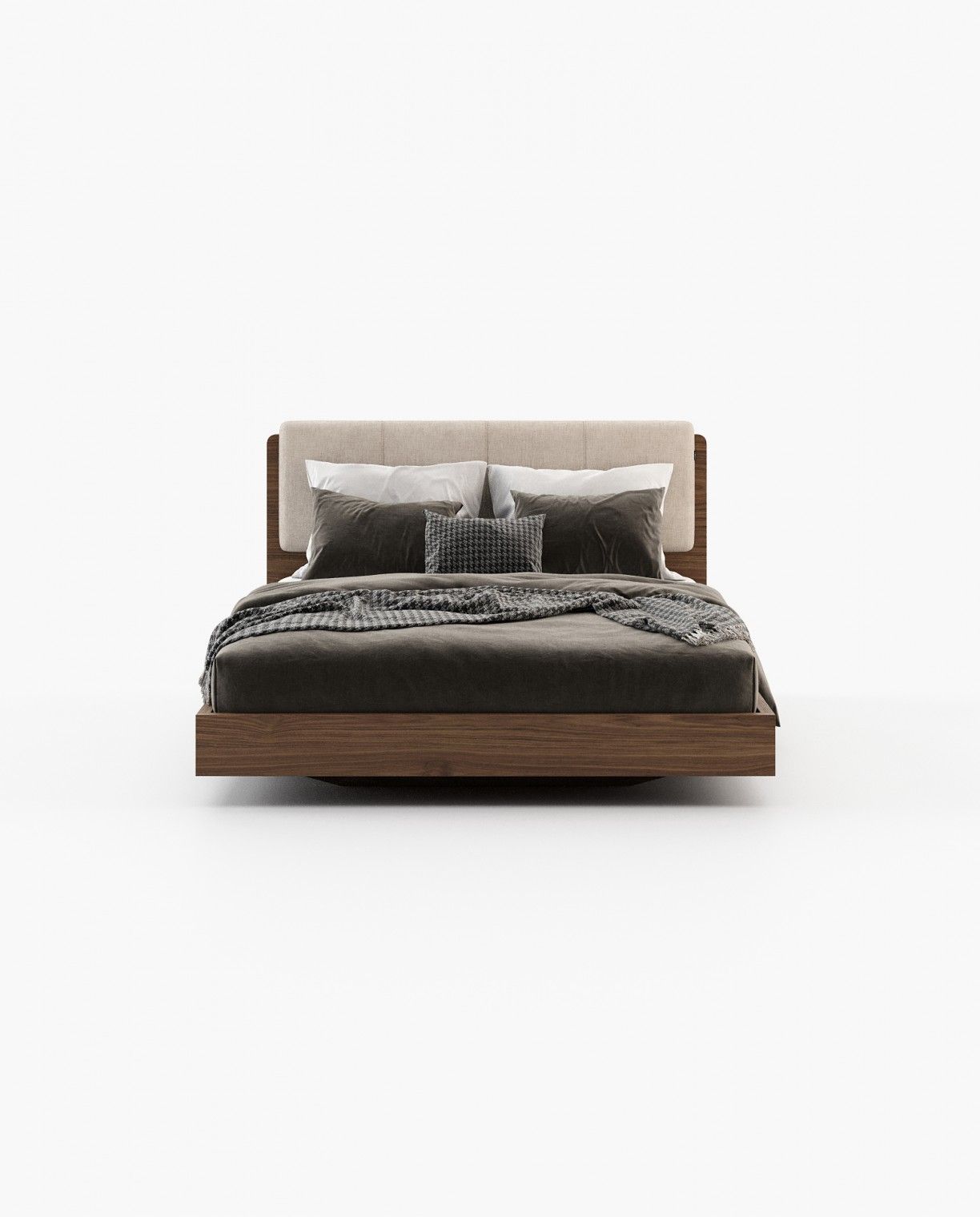 Laskasas BRUNY Bed & Headboard Xangai White - Araco Interiors
