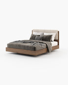 Laskasas BRUNY Bed & Headboard Xangai White - Araco Interiors