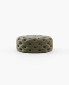 Laskasas BUR round Footstool & Pouf Berlin Forest Leather - Araco Interiors