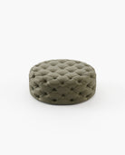 Laskasas BUR round Footstool & Pouf Berlin Forest Leather - Araco Interiors