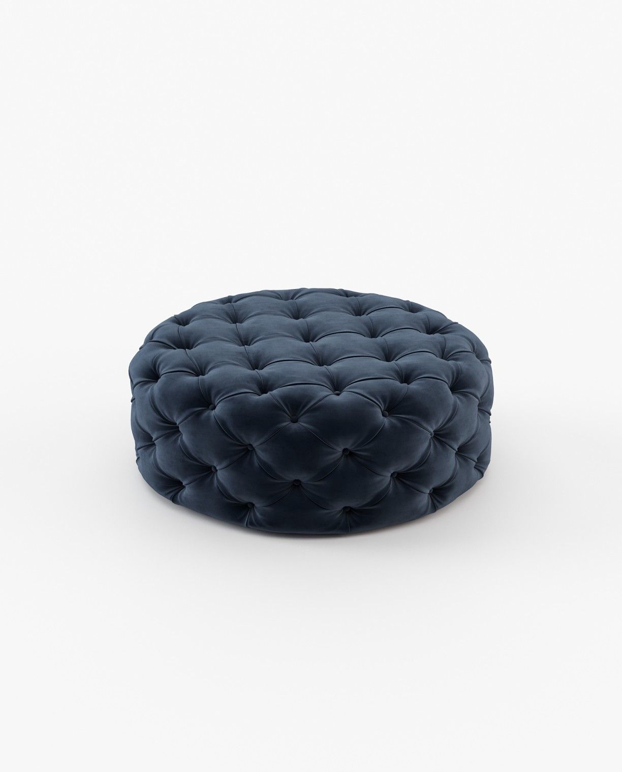 Laskasas BUR round Footstool & Pouf Vienna Deep Blue - Araco Interiors