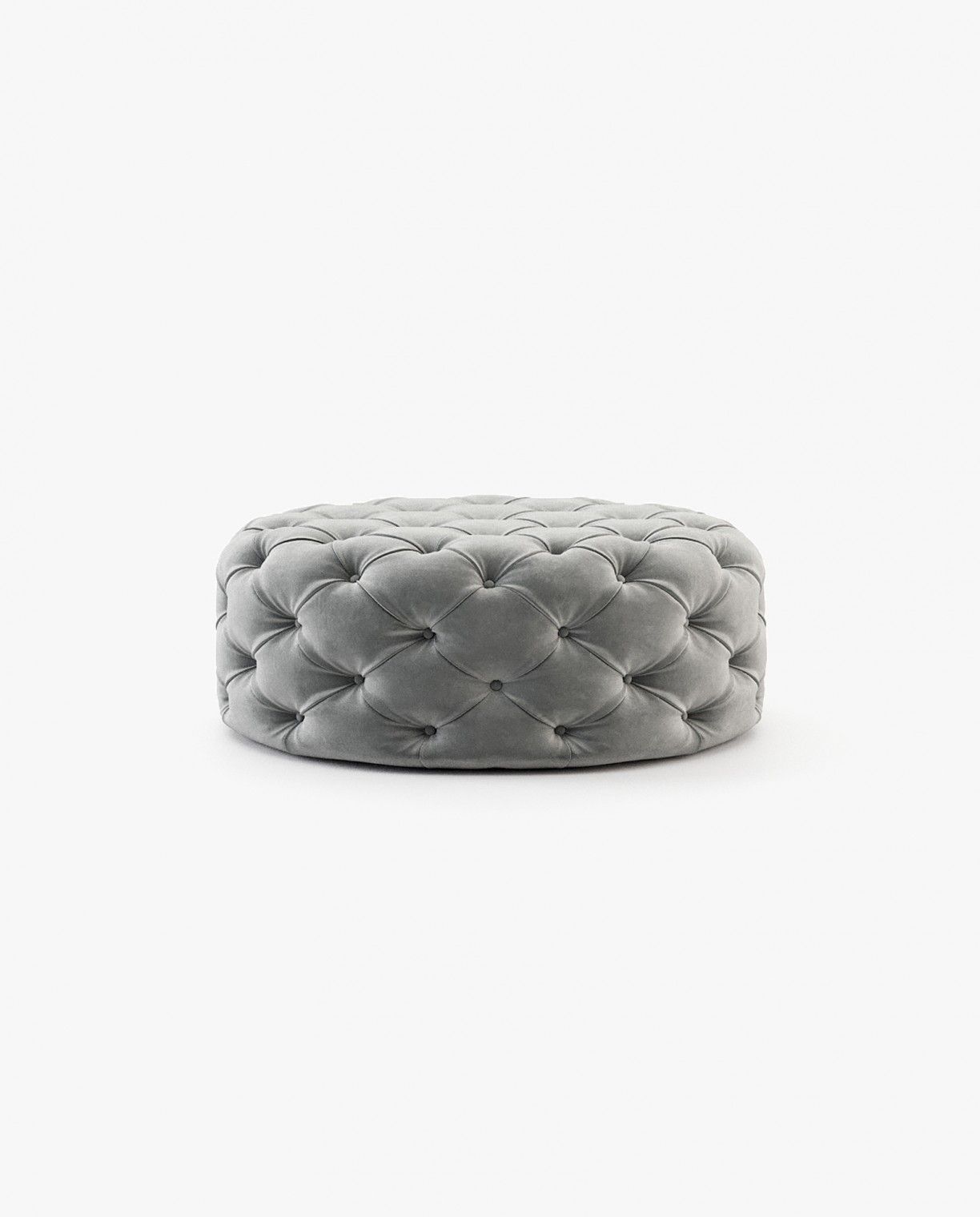 Laskasas BUR round Footstool & Pouf Vienna Light Grey - Araco Interiors