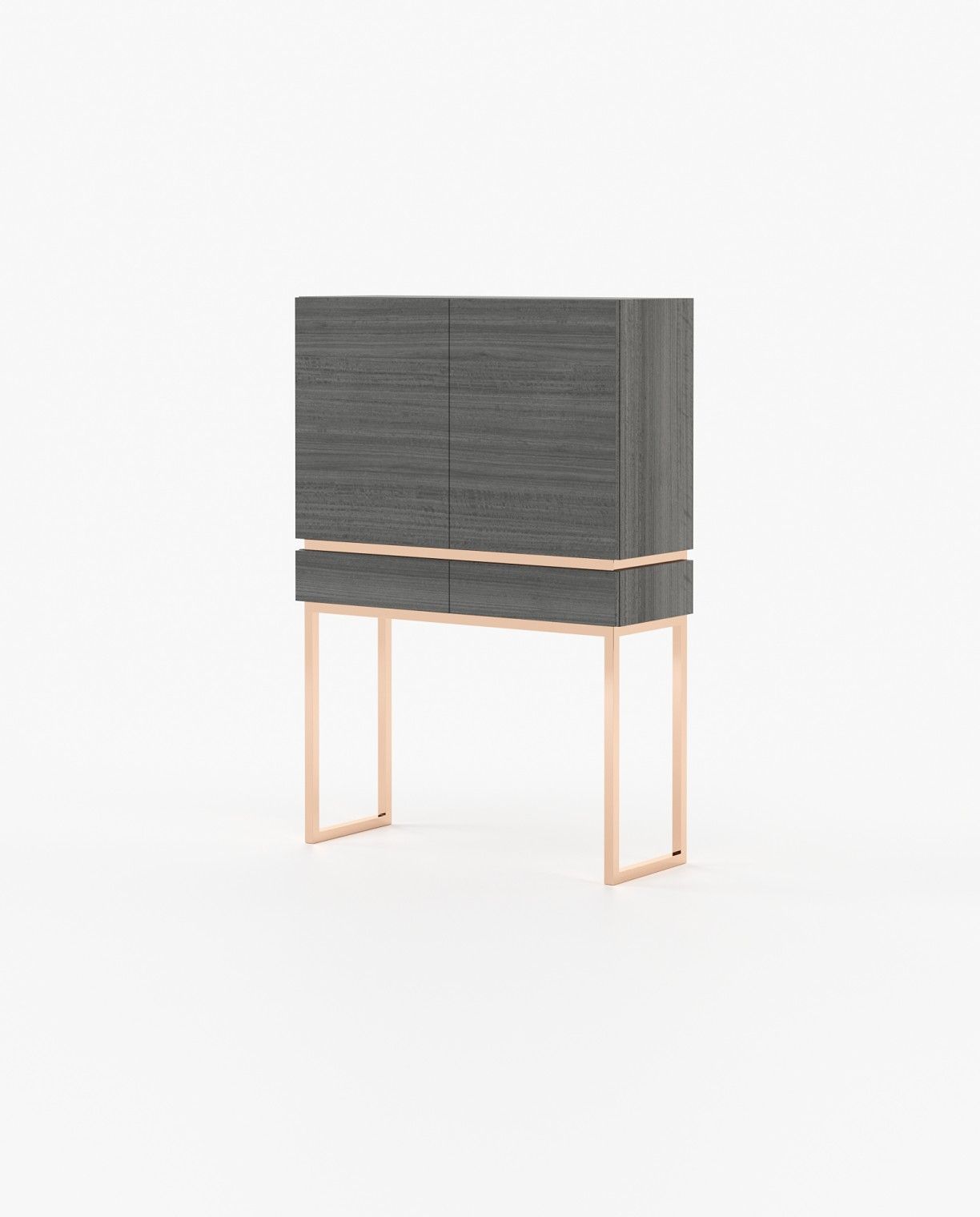 Laskasas CANNES Bar Cabinet Grey Eucalyptus Veneer Matte - Araco Interiors