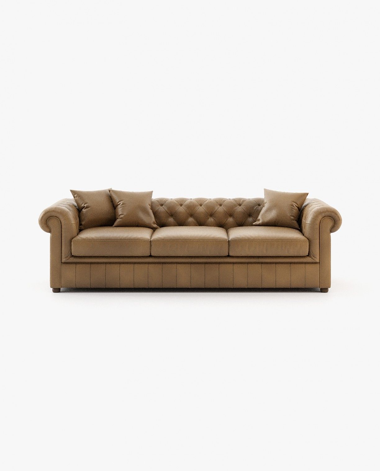 Laskasas CHESTER 3 seater Sofa Seoul Camel Leather - Araco Interiors