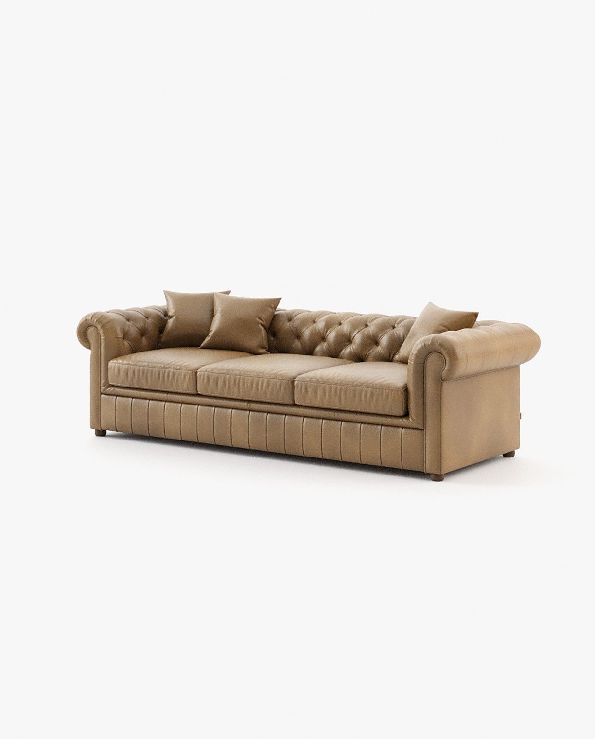 Laskasas CHESTER 3 seater Sofa Seoul Camel Leather - Araco Interiors