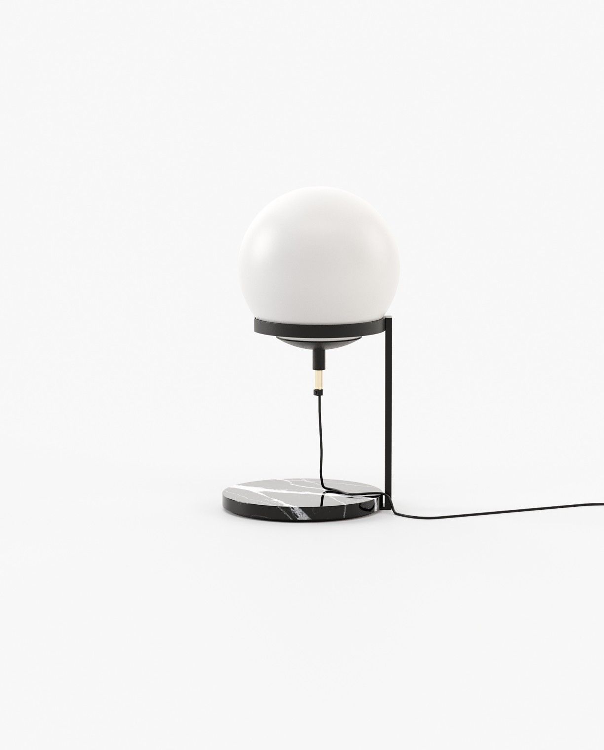 Laskasas CLARKE Table & Desk Lamp Nero Marquina Polished Marble - Araco Interiors