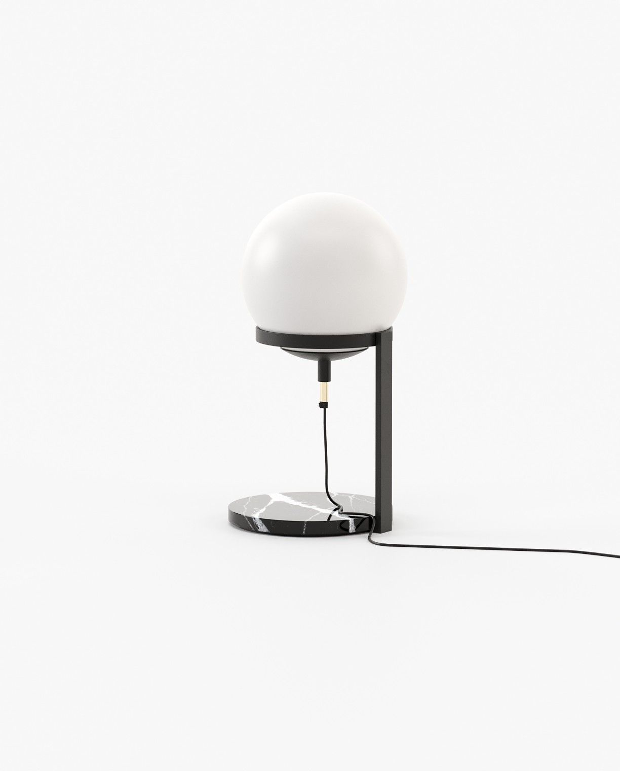Laskasas CLARKE Table & Desk Lamp Nero Marquina Polished Marble - Araco Interiors