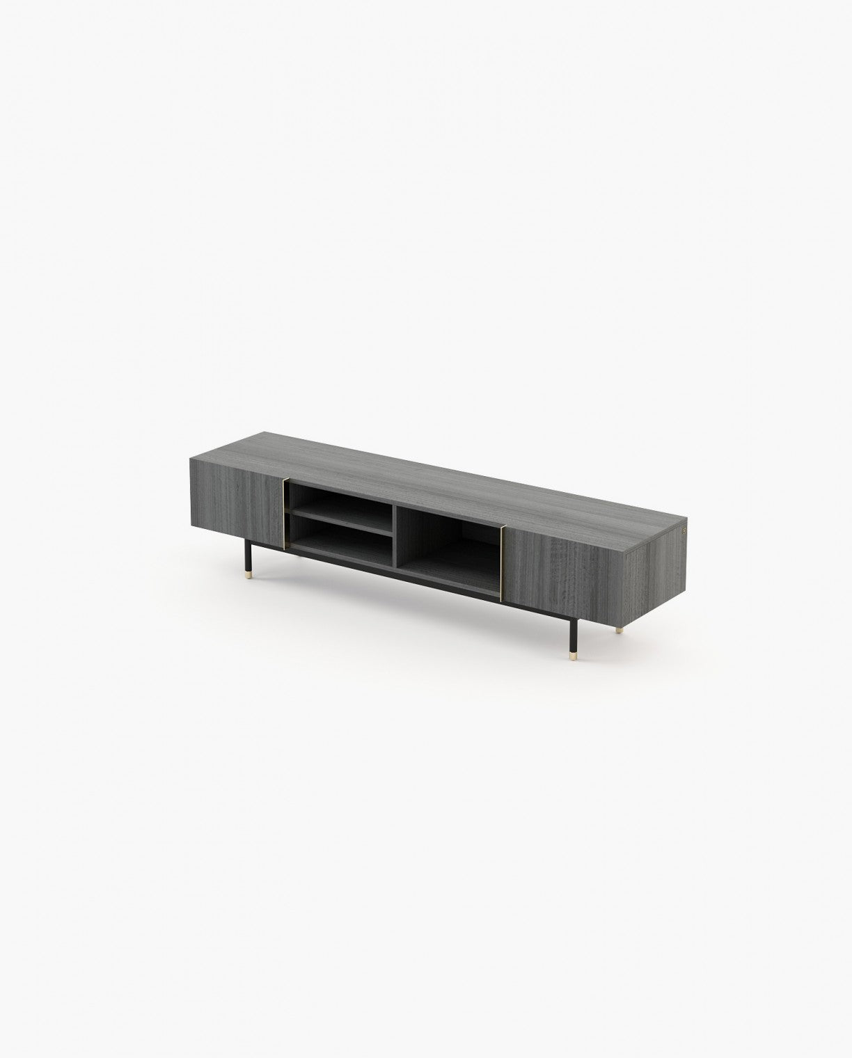 Laskasas CUBA Media Unit Grey Eucalyptus Veneer Matte - Araco Interiors