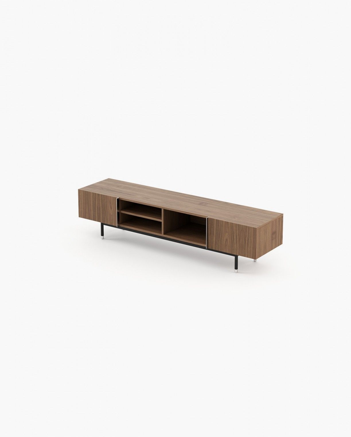 Laskasas CUBA Media Unit Walnut Veneer Matte - Araco Interiors