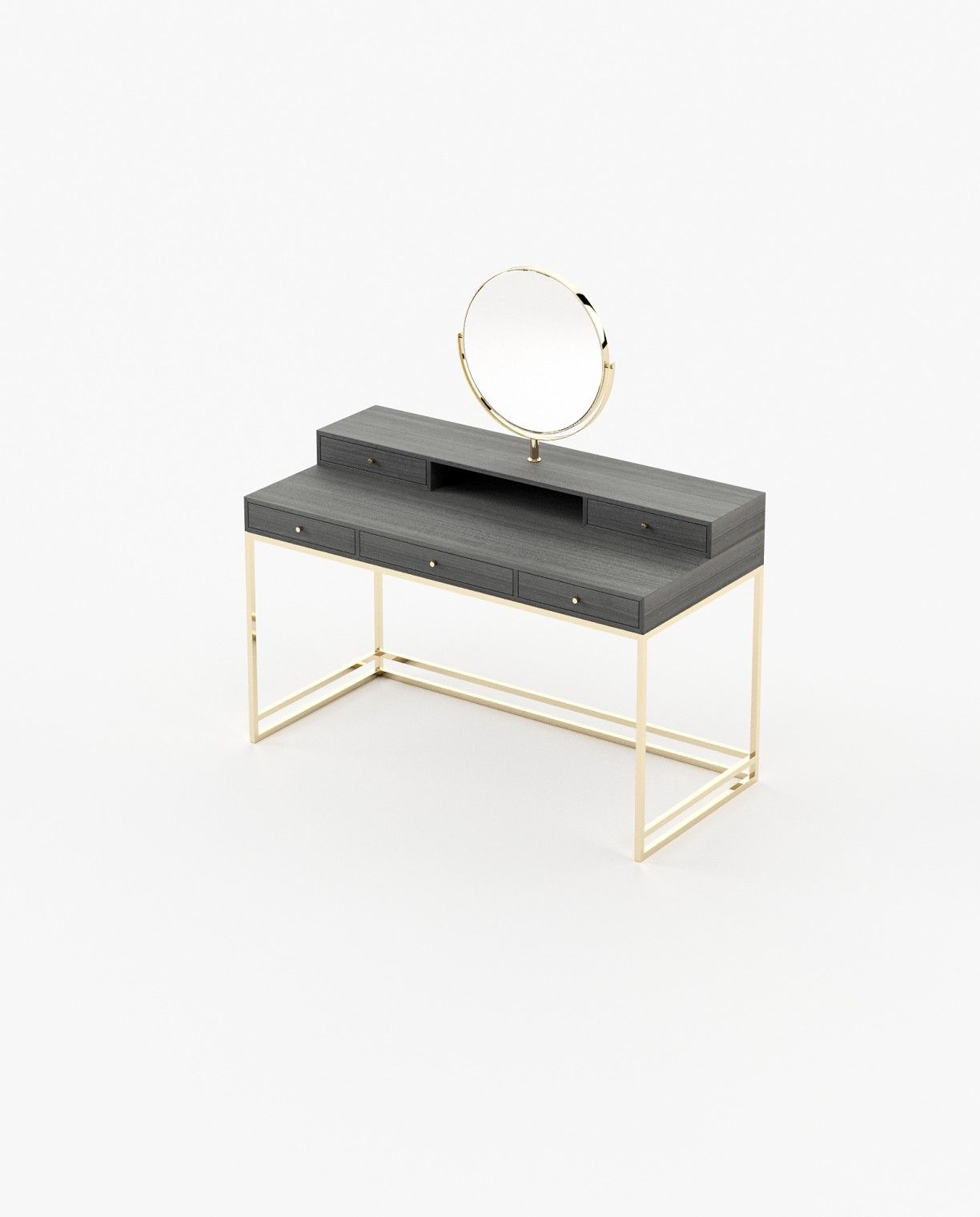 Laskasas D'ARC Dressing Table Grey Eucalyptus Veneer Matte - Araco Interiors